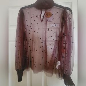 Forever 21 see-through long-sleeved top New!
